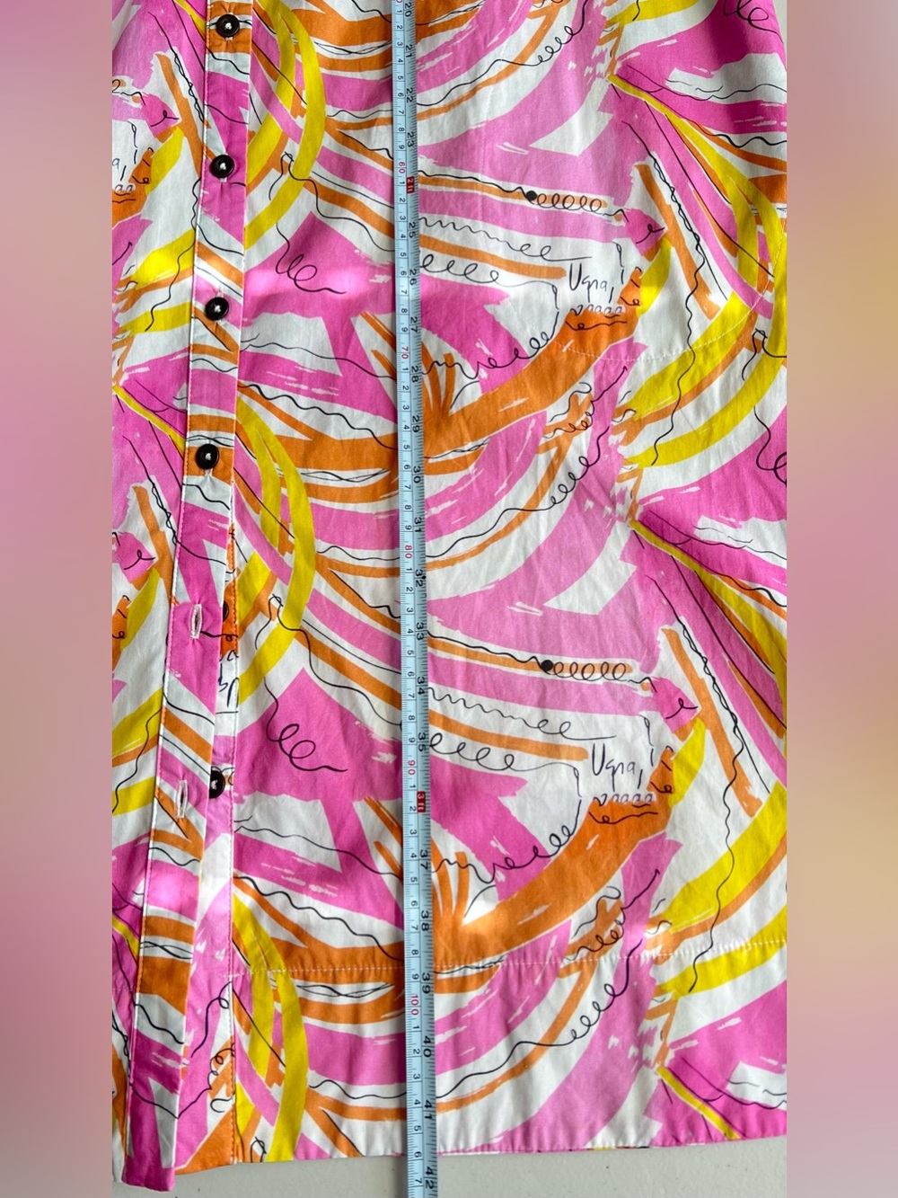 Vera for Anthropologie Confetti Midi Shirt Dress Pink Abstract Print S - Picture 11 of 15